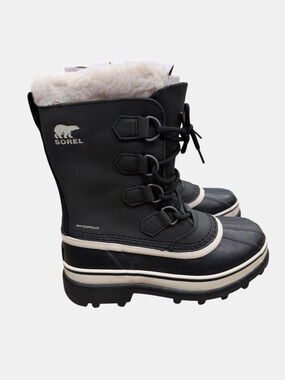 Sorel CARIBOU WP Women’s Insulated Waterproof Snow Boot Black Stone Size 7